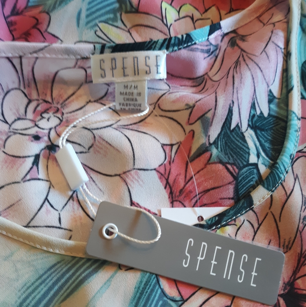 Spense watercolor floral blouse top  medium - Picture 3 of 6
